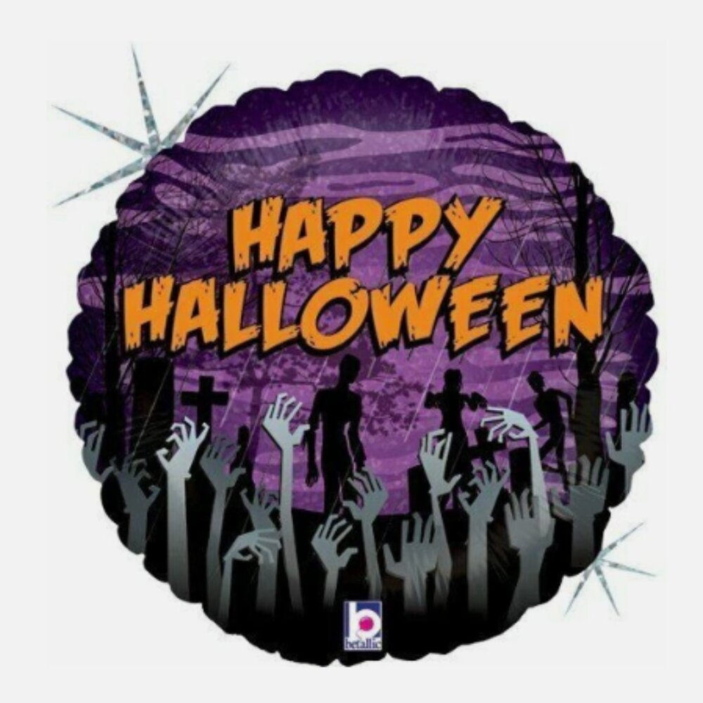 New 5 PCS Bundle Happy Halloween Foil Zombie Balloons
